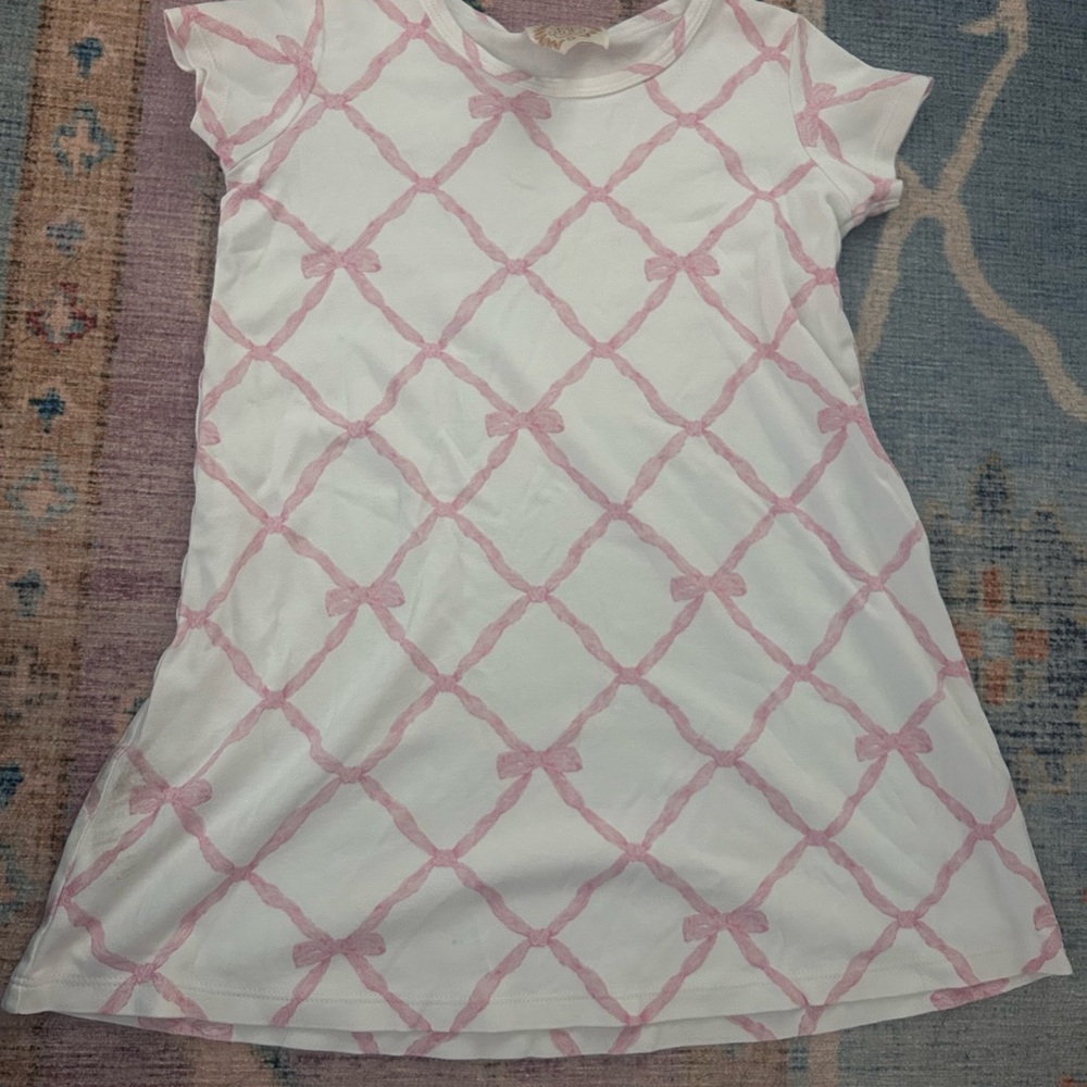 The Beaufort Bonnet Company Pink and White Casual A-Line Dress